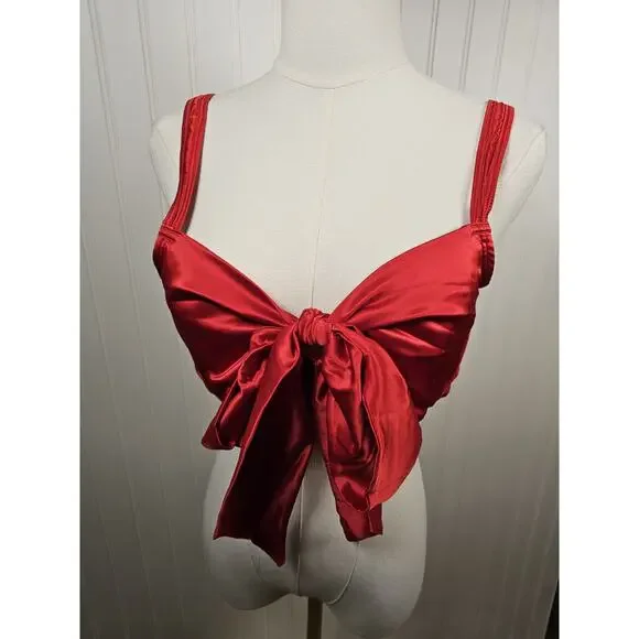 Adore Me Red Satin Gynger Lined Bra Women's Size 1X - Picture 1 of 9